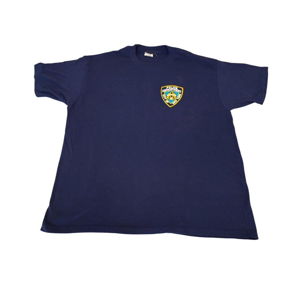 Vintage NYPD Police Department City of New York T-Shirt Mens 2XL Navy Blue
